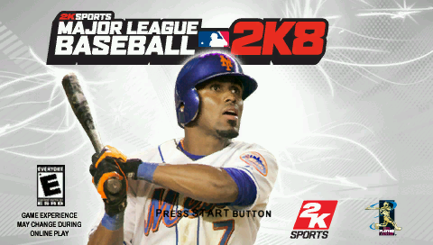 Major League Baseball 2K8 title screen for PSP